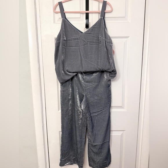 J. Crew Pants - Gray Velvet Jumpsuit L
